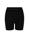 HOUNDSTOOTH WOOL MINI SHORT - BLACK