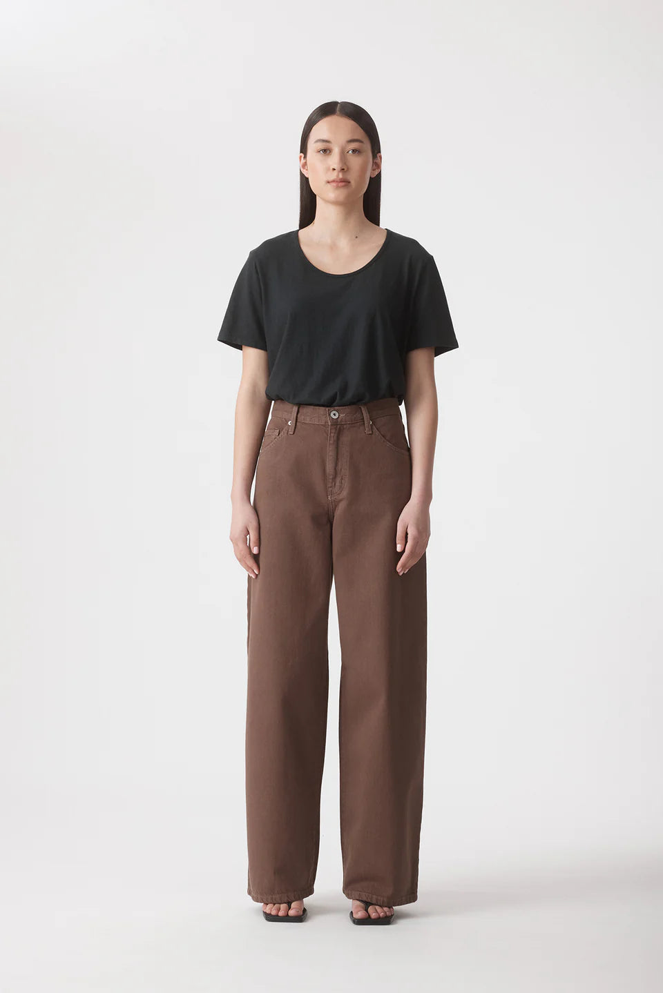 CLAUDIA HIGH WIDE RELAXED JEAN - CACAO