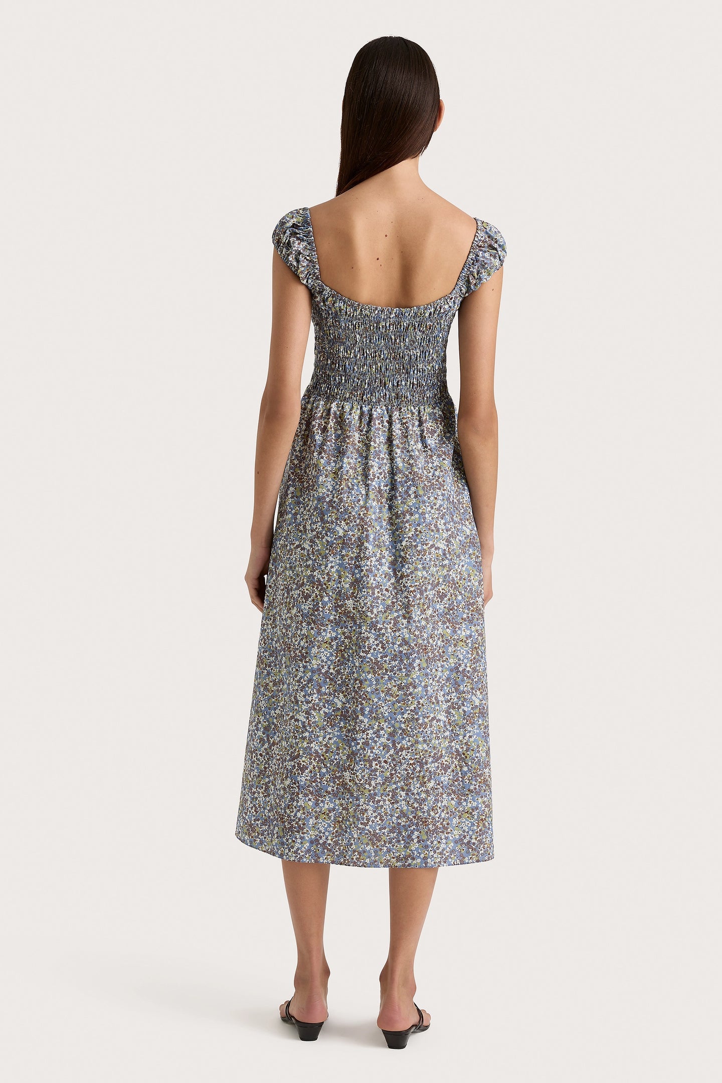 LENE MIDI DRESS - MEANDER BLUE