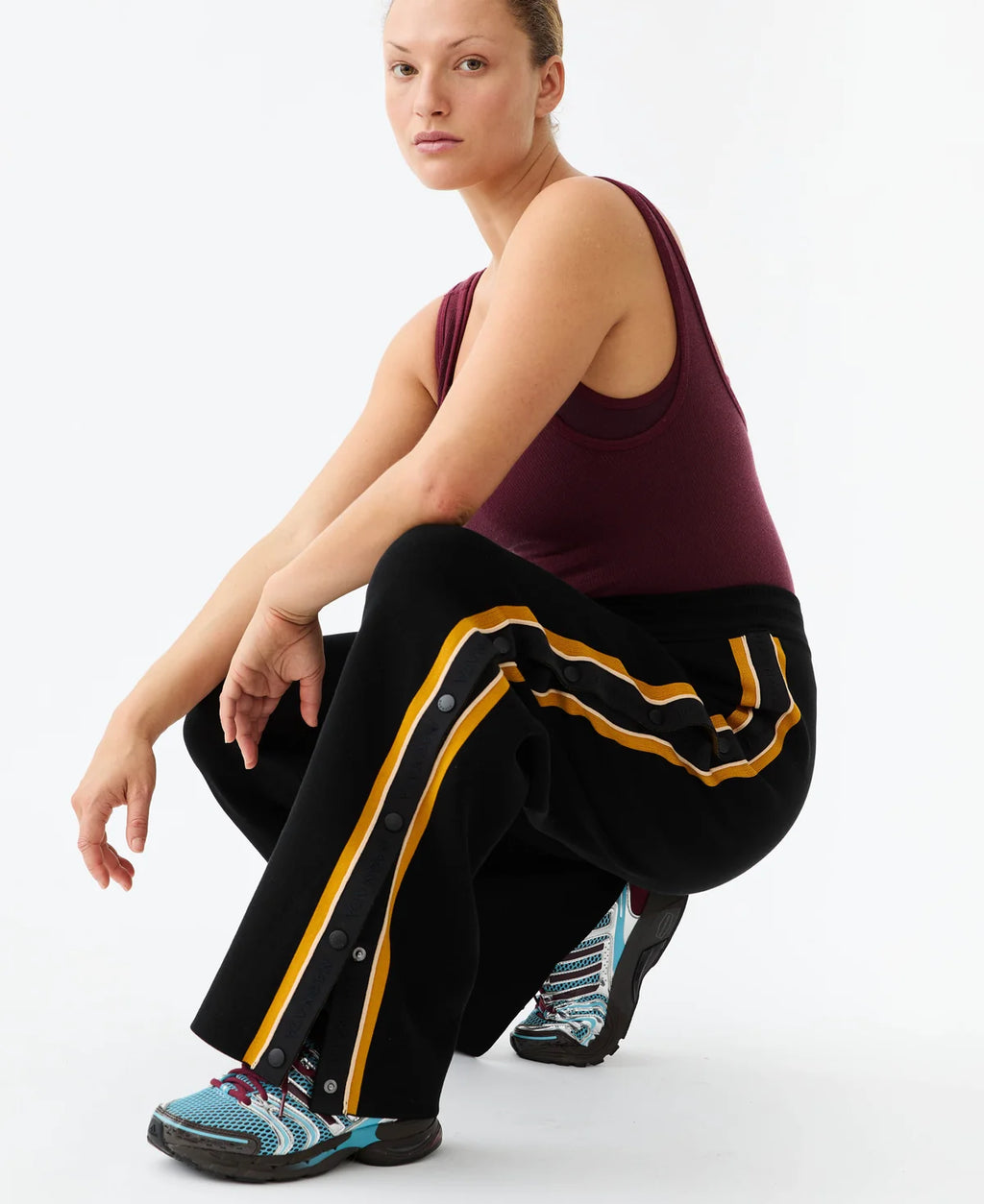 ORGANIC SIDE SNAP TRACKPANT - BLACK
