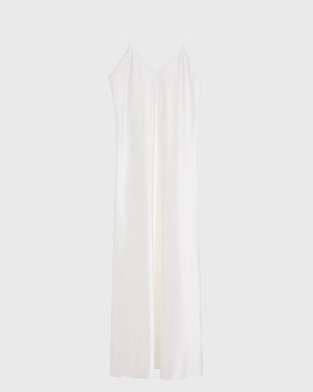 COMO LONG BIAS SLIP DRESS - WHITE