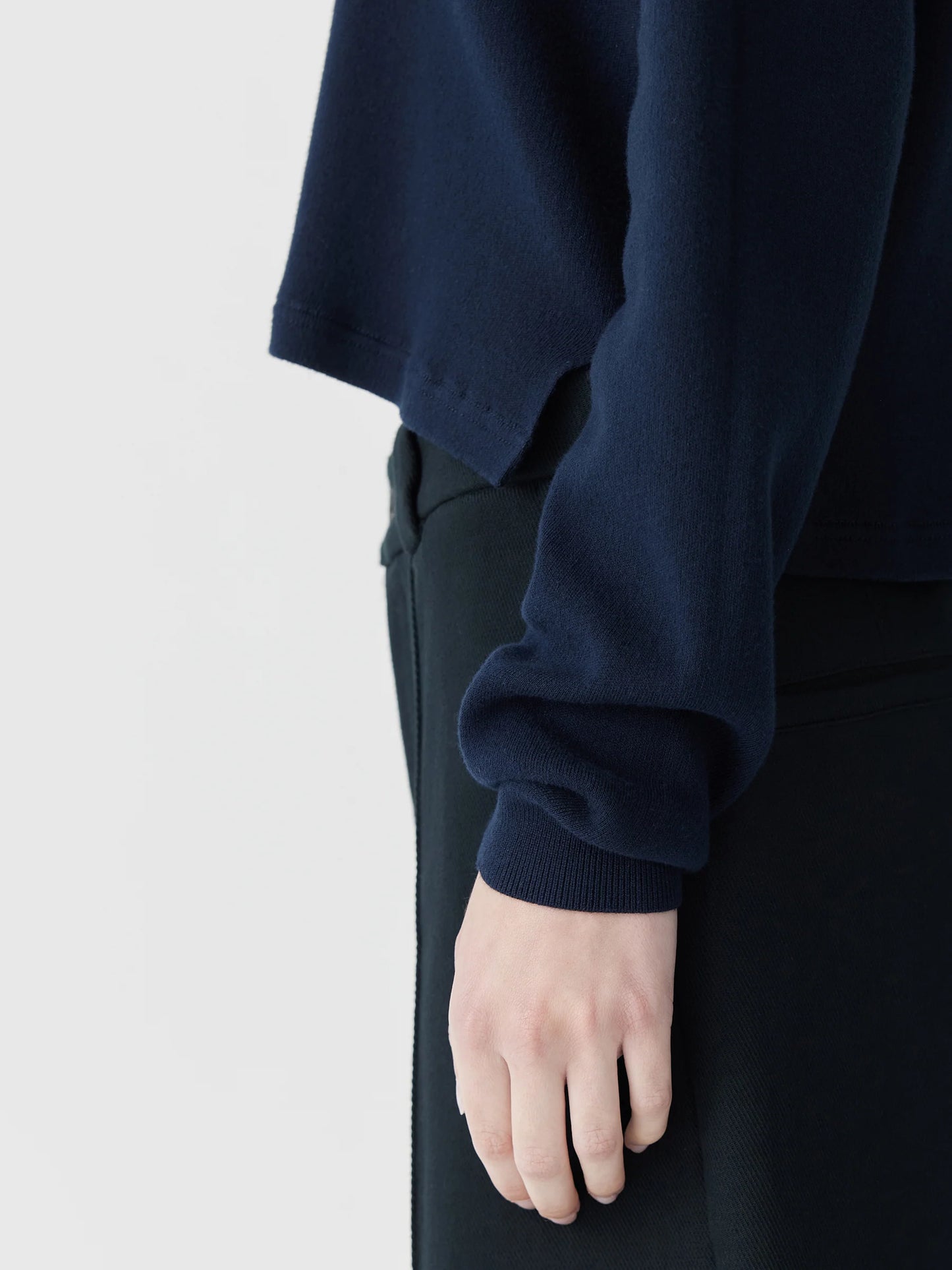 COTTON POLO KNITTED SWEAT - INK