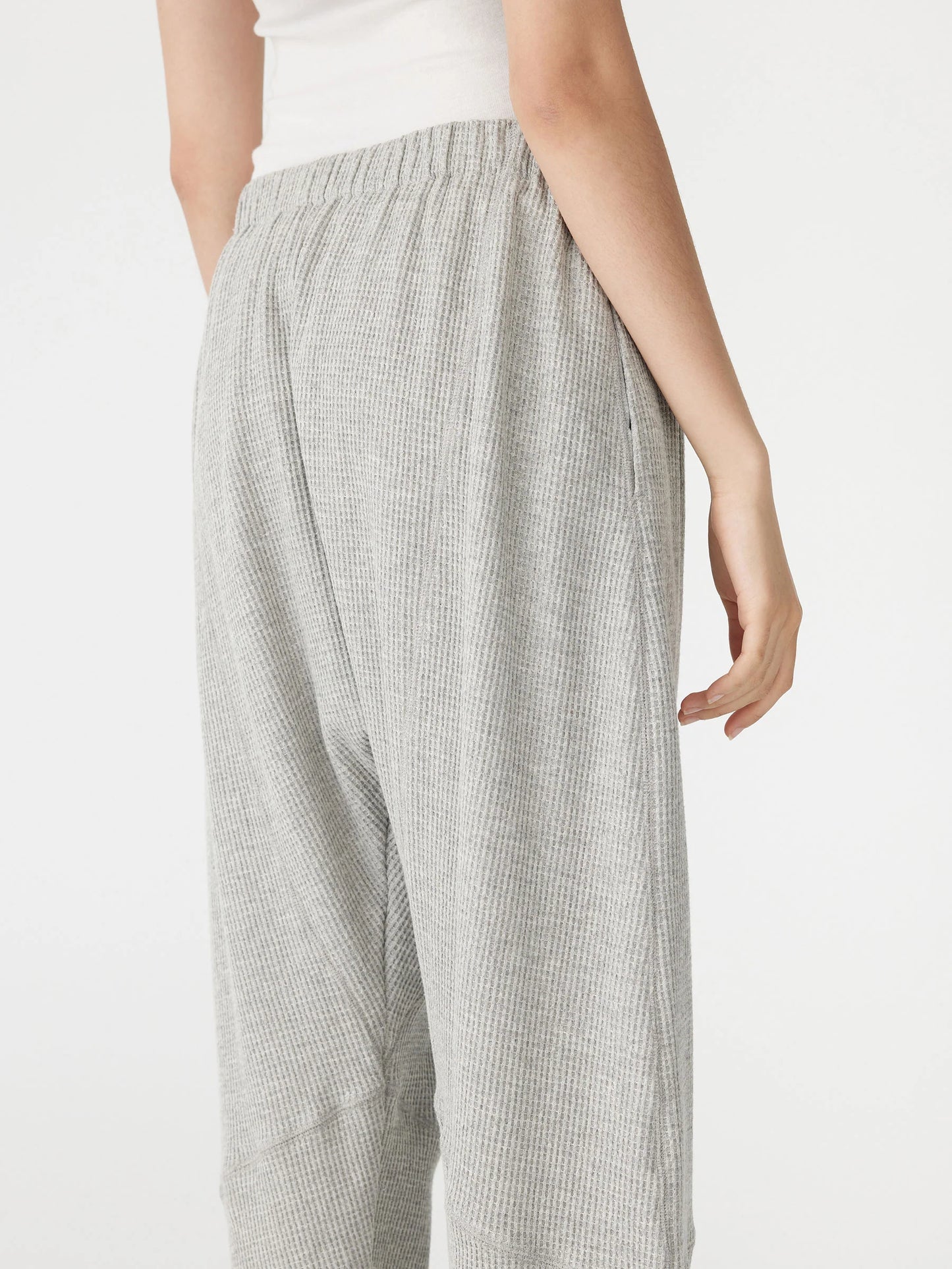 WAFFLE PANELED PANT - GREY MARL