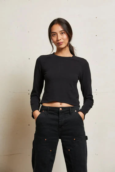 JAMIE LONGSLEEVE TOP - BLACK