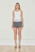 MINI SUIT SHORT - SLATE / STRIPE 001