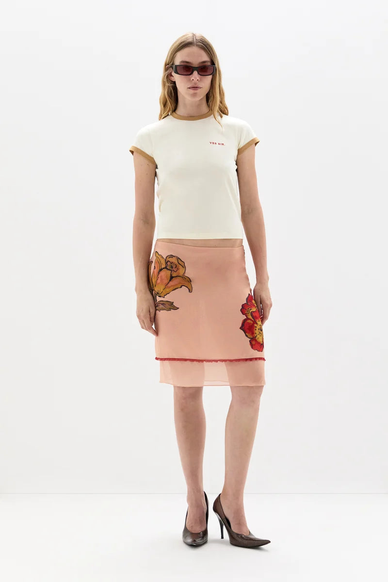 (PRE-ORDER) ESTELLA SKIRT - ALIERA FLORAL BLUSH