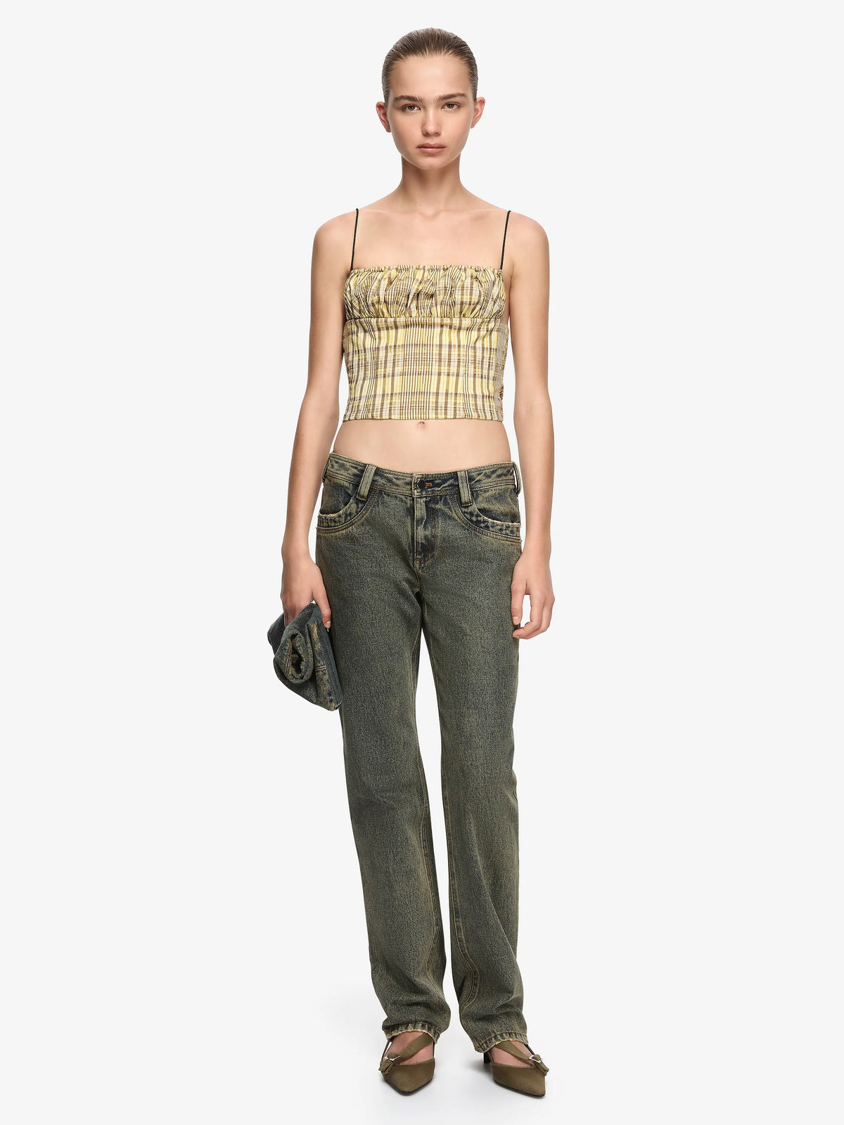 TESSELLATE TOP - CITRUS / TAUPE