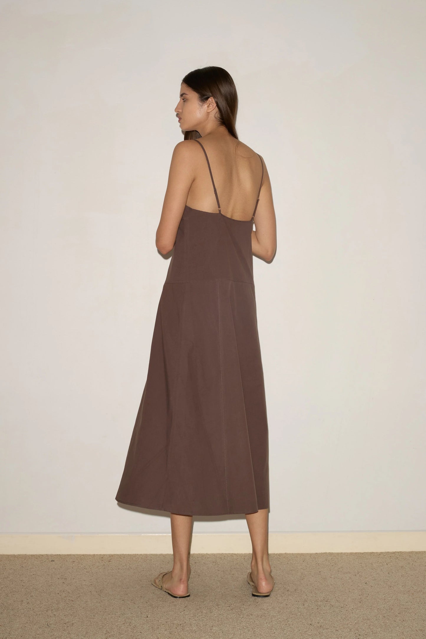 DOUBLE SEAM DRESS - CHOCOLATE