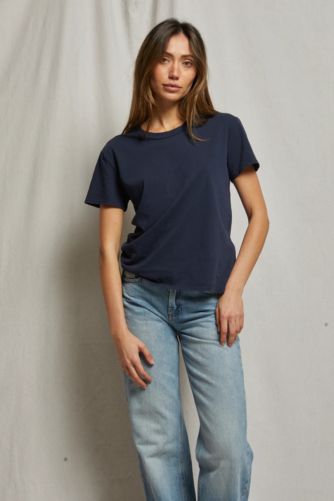 HARLEY COTTON BOXY CREW - NAVY