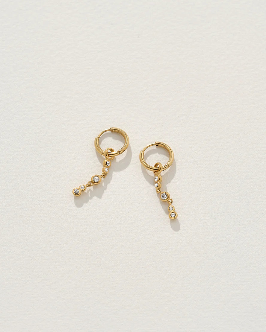 LILIBETH EARRINGS - GOLD.CRYSTAL