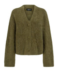 BRUSHED ALPACA CARDIGAN - MOSS