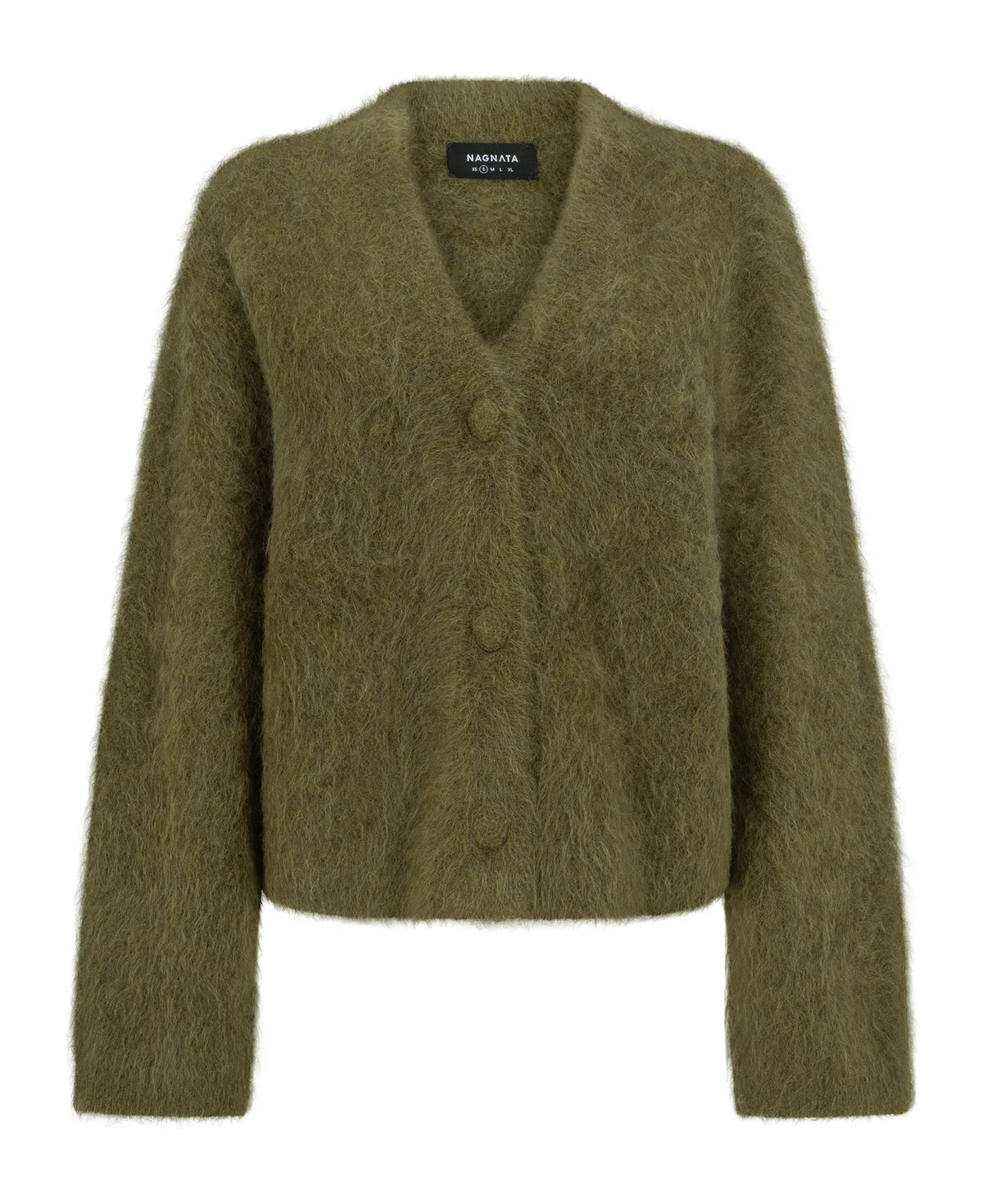 (PRE-ORDER) BRUSHED ALPACA CARDIGAN - MOSS