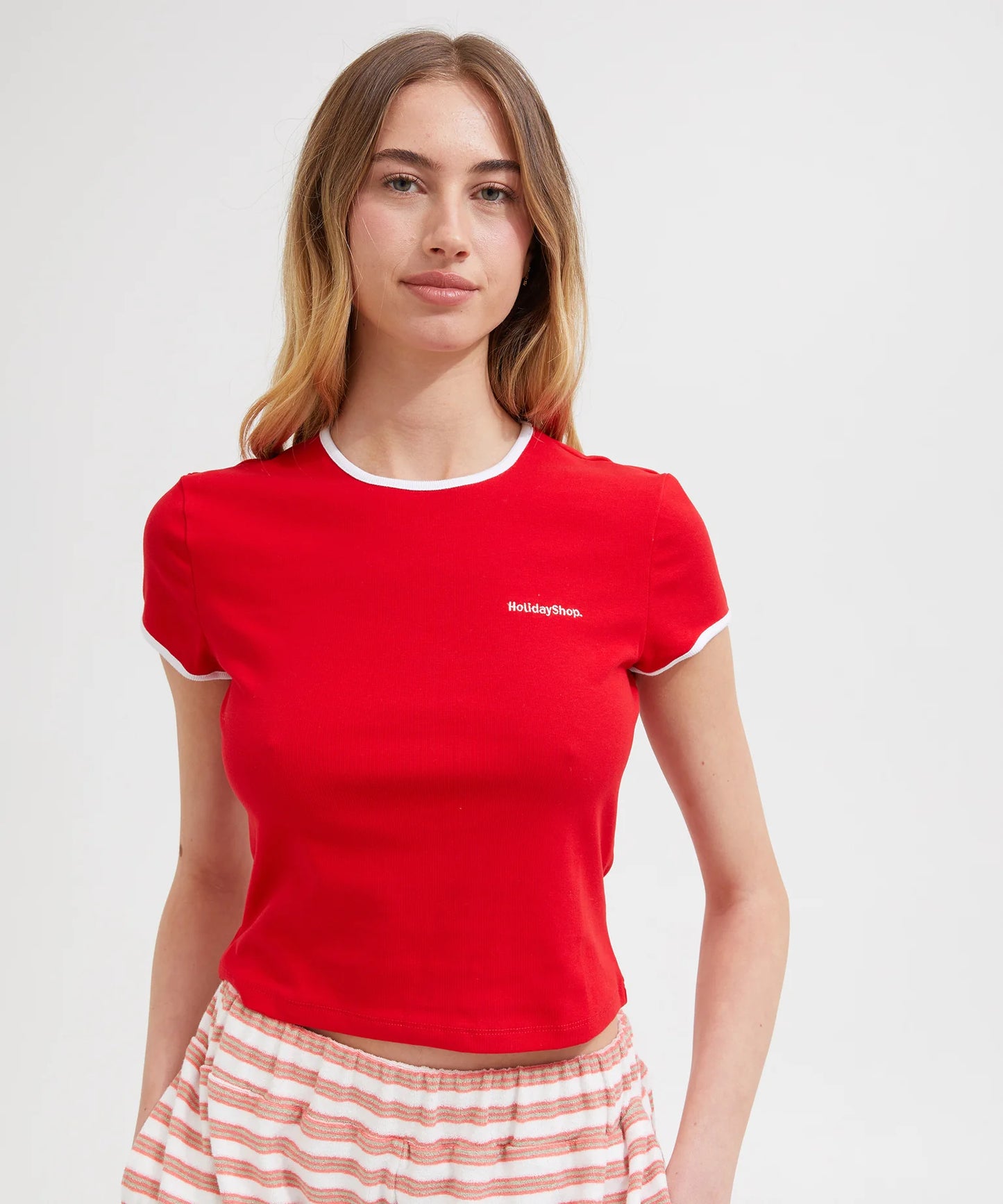 HS BABY TEE - RED/WHITE