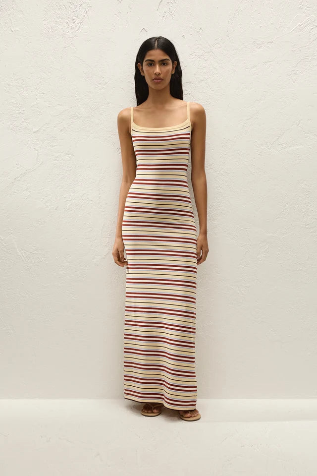 (PRE-ORDER) DORIS MIDI DRESS - CILA STRIPE BUTTER