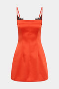 POPPY CONTOURED MINI DRESS - TANGERINE