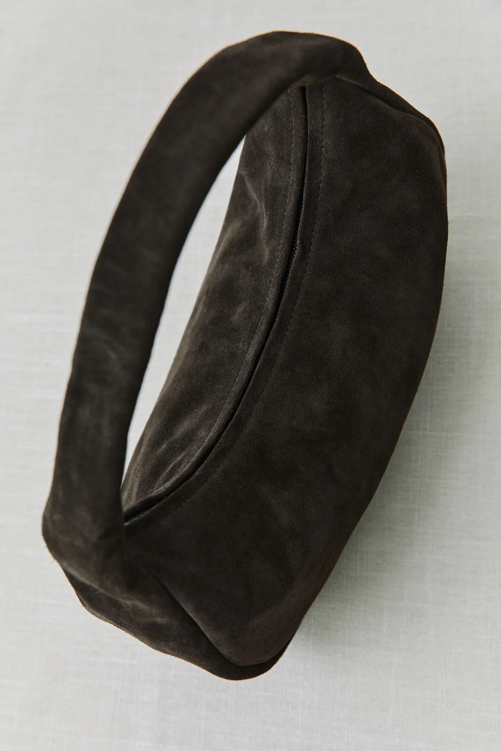 SUEDE LARGE BON BON BAG - COFFEE