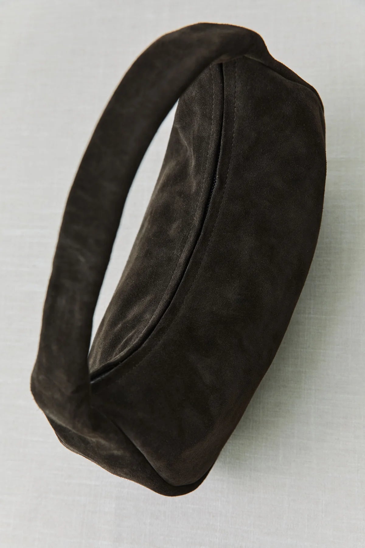 SUEDE LARGE BON BON BAG - COFFEE