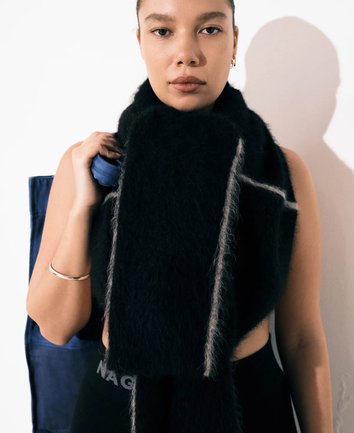 (PRE-ORDER) BRUSHED ALPACA CARDIGAN - BLACK