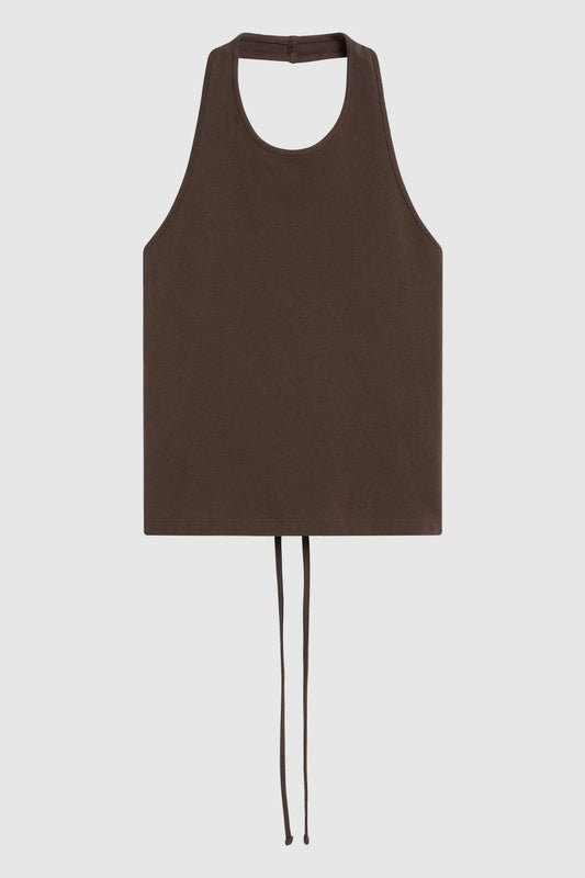 (PRE-ORDER) SOFT JERSEY HALTER TOP - LIQUEUR