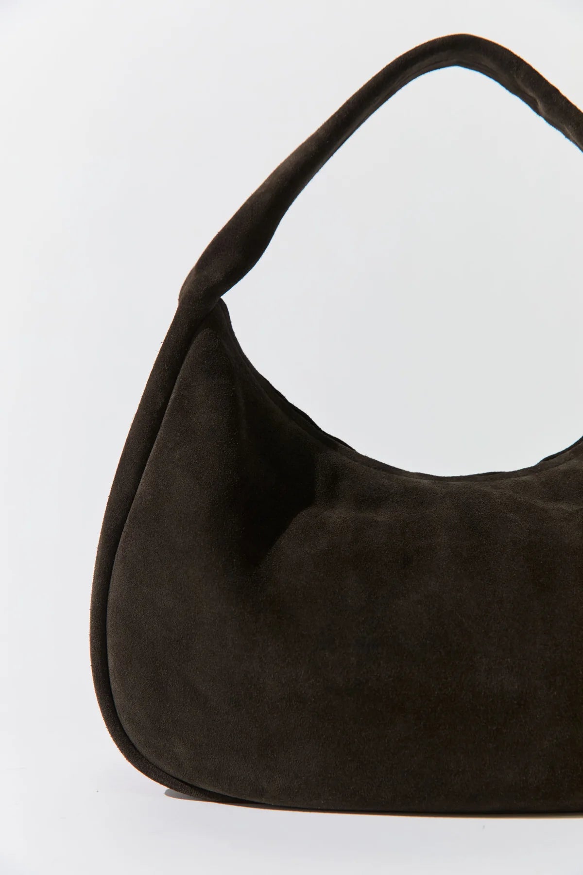 SUEDE LARGE BON BON BAG - COFFEE