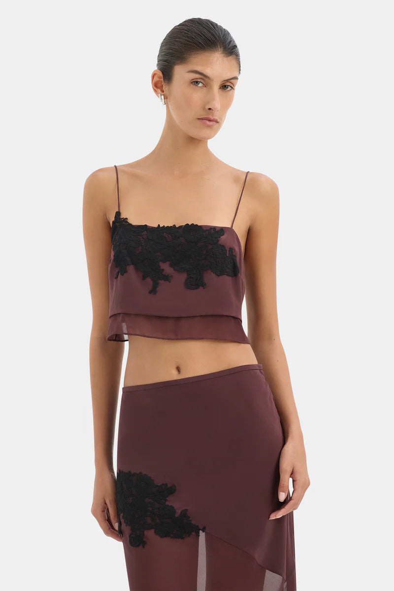 (PRE-ORDER) NORIA CROPPED CAMI - DARK PLUM