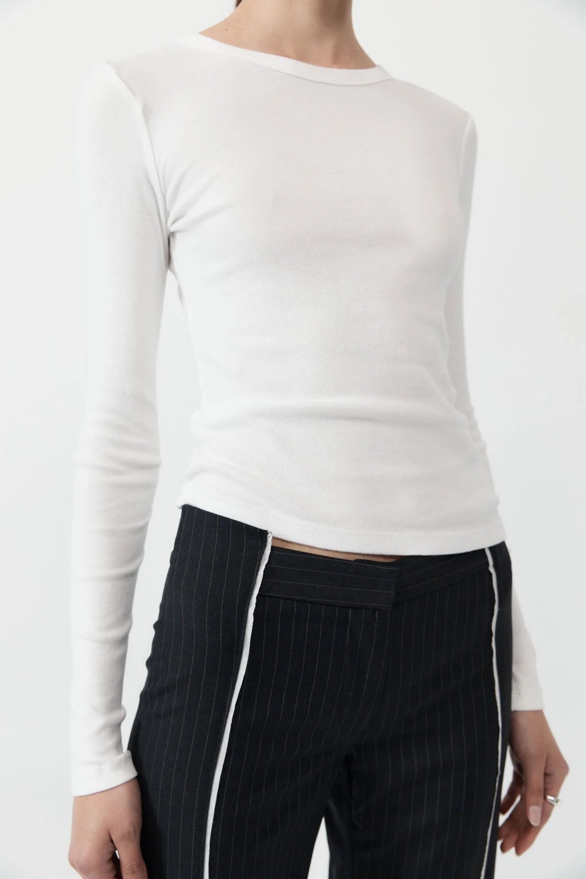 ORGANIC COTTON LONG SLEEVE TOP - WHITE