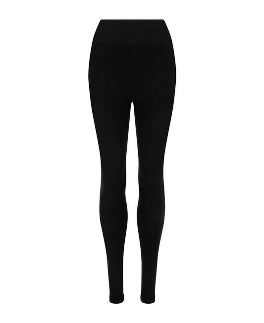 CLASSIC WOOL RIB LEGGING - BLACK