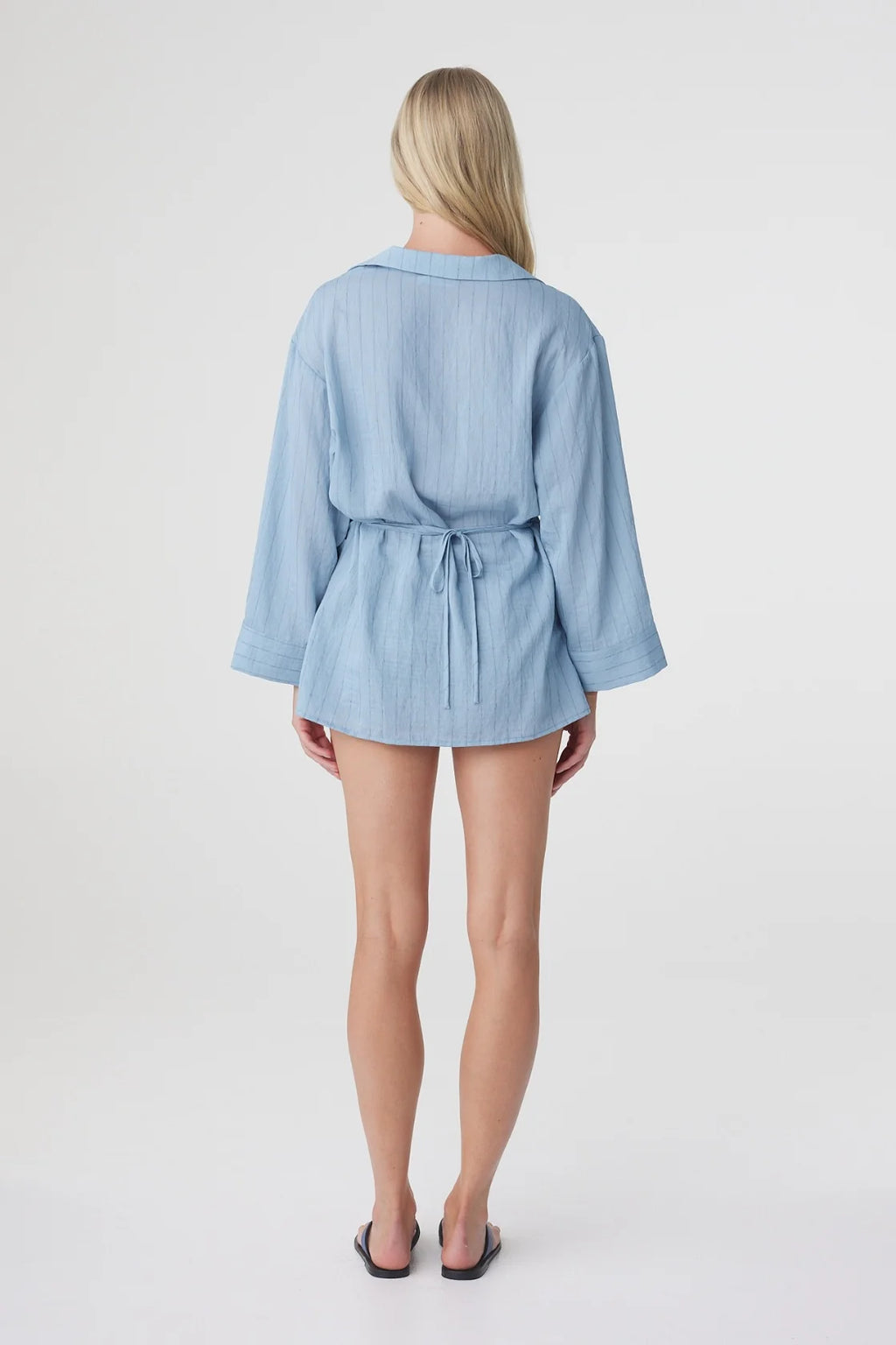AMARA SHIRT DRESS - DUSK BLUE STRIPE
