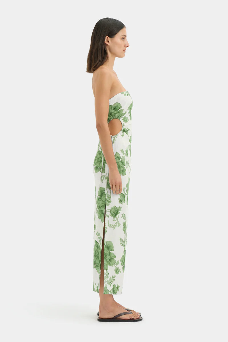GARDELLA STRAPLESS MIDI DRESS - FRISA PRINT