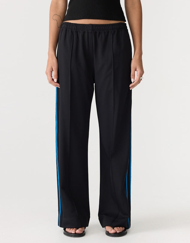 DOUBLE STRIPE WIDE LEG PANT - BLACK / COLABT & INK STRIPE