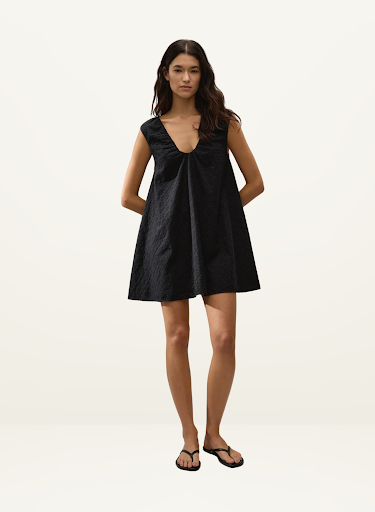 JUANA MINI DRESS - VALENTINA BRODERIE BLACK