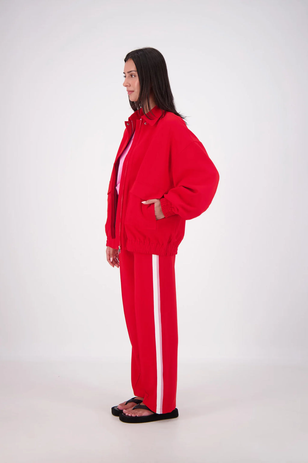 ISCHIA BOMBER JACKET - RED