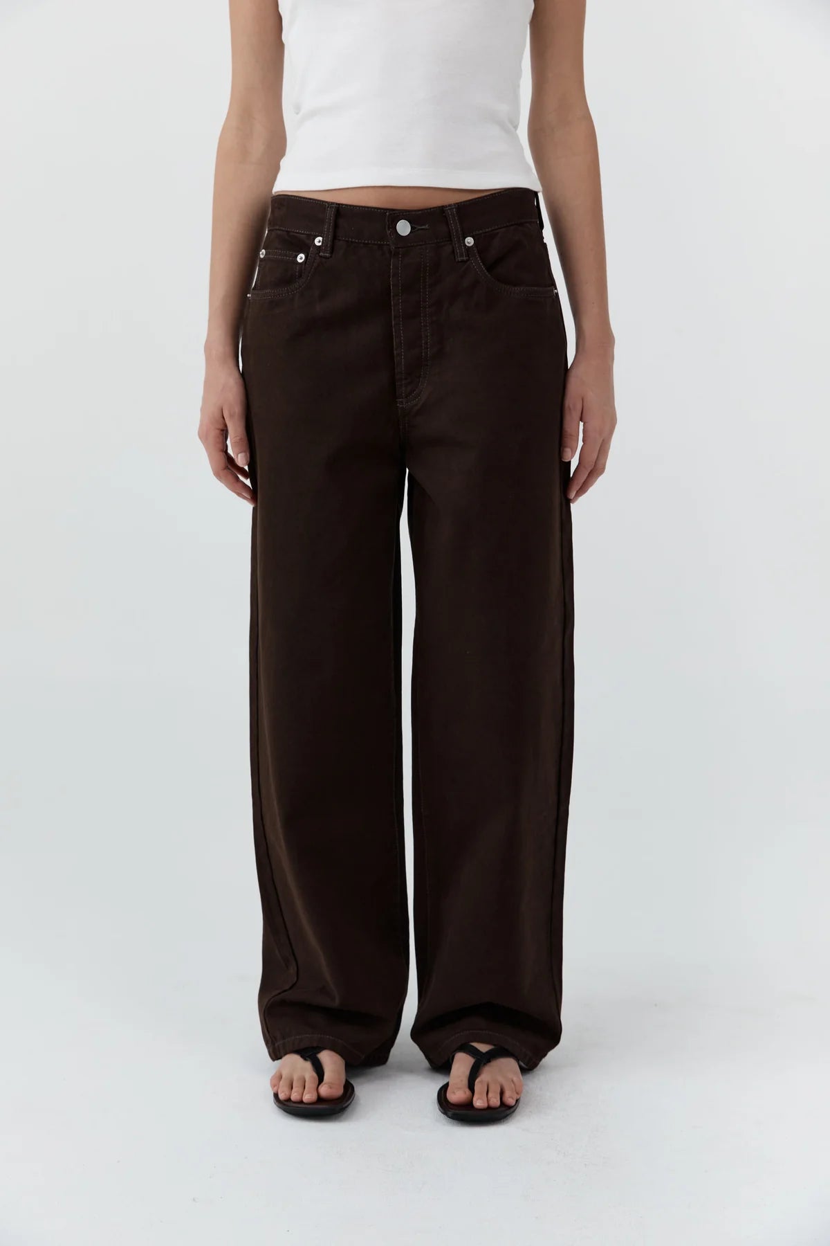CANVAS CLASSIC MID RISE JEAN - BARK
