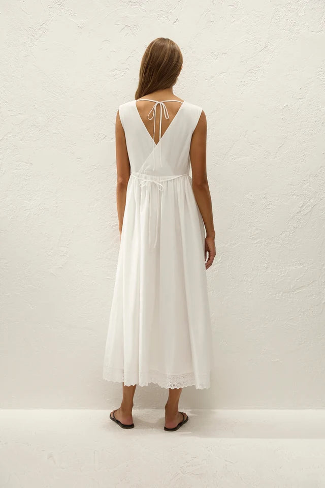 (PRE-ORDER) DALILA MIDI DRESS - FERNANDA LACE ANTIQUE WHITE