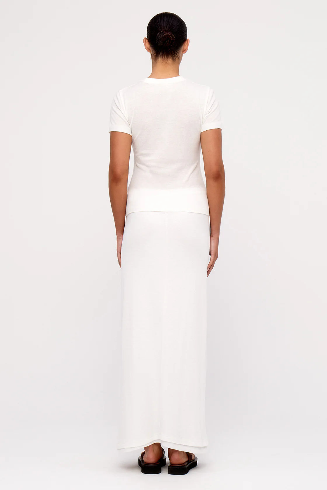 RIB HEMP JERSEY T SHIRT - WHITE