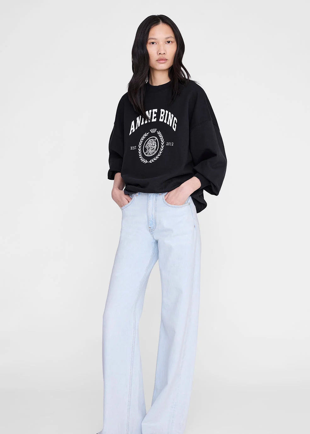 MILES SWEATSHIRT COLLEGIATE - VINTAGE BLACK