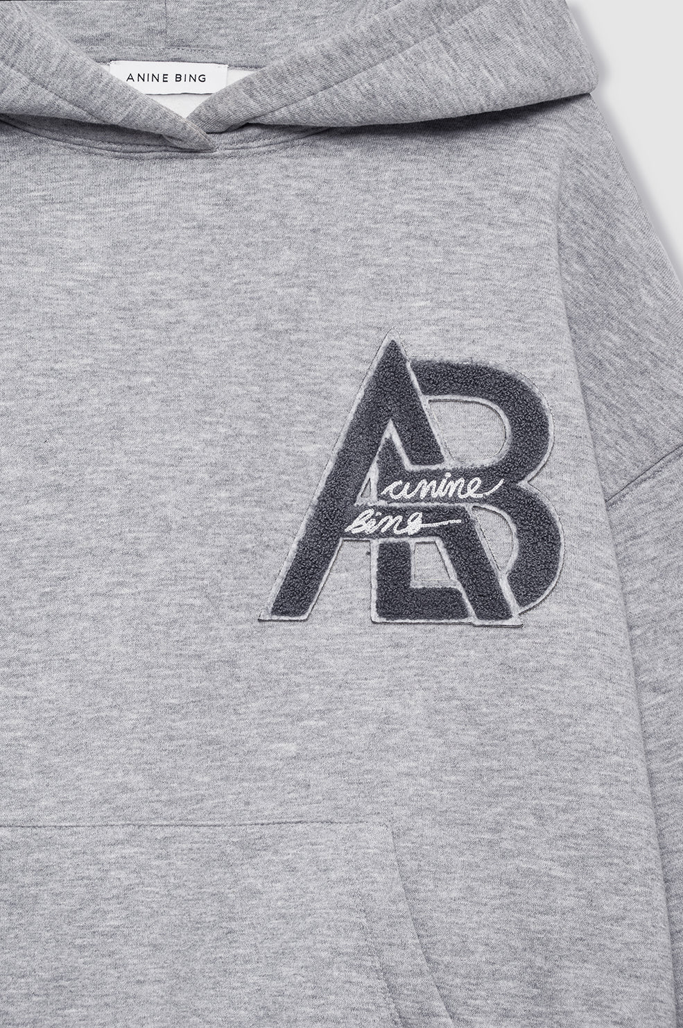 JACI HOODIE LETTERMAN - MEDIUM HEATHER GREY