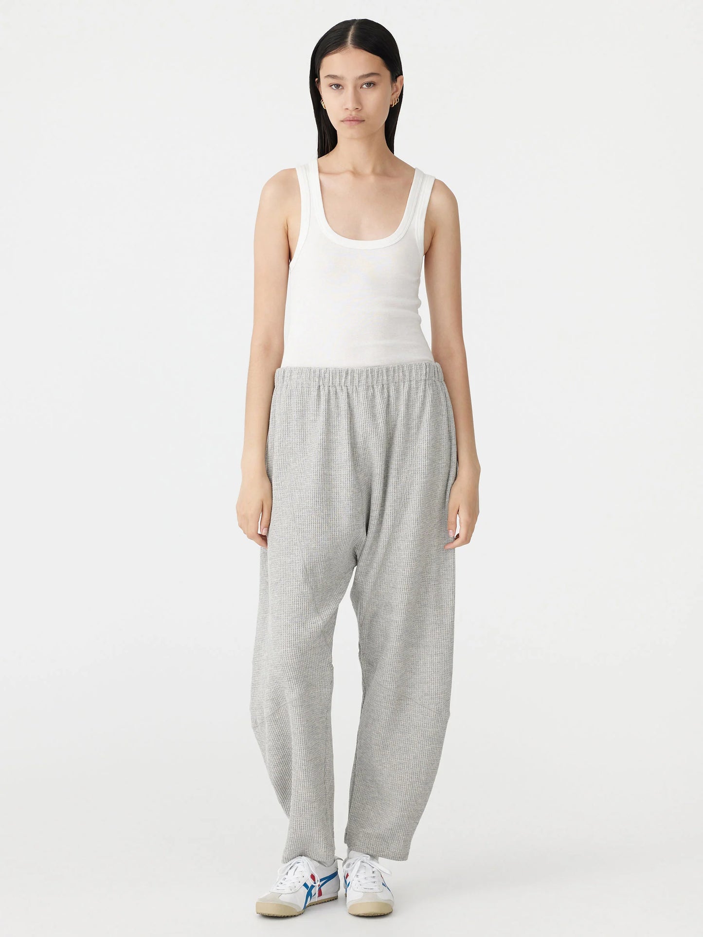 WAFFLE PANELED PANT - GREY MARL