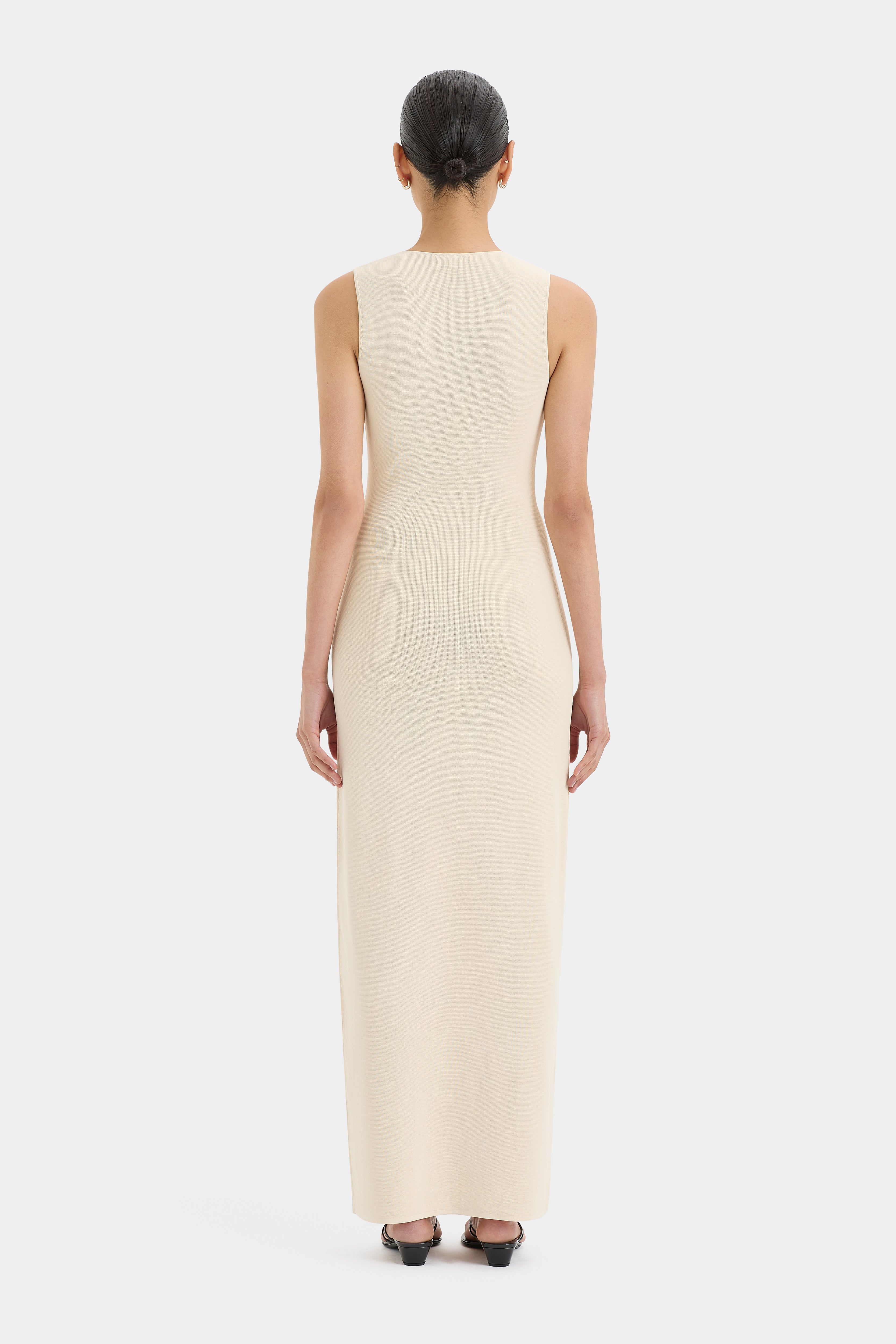 KINETIC BEADED MIDI DRESS - ECRU