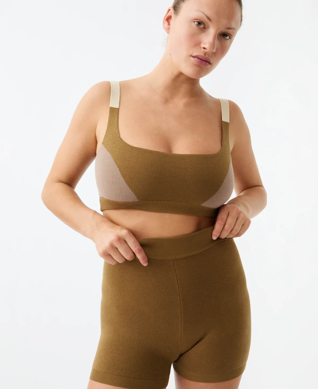 (PRE-ORDER) ORGANIC COLOUR BLOCK BRALET - HARVEST