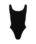 HOUNDSTOOTH WOOL BODYSUIT - BLACK