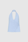 OXFORD WRAP TOP - CIEL BLUE