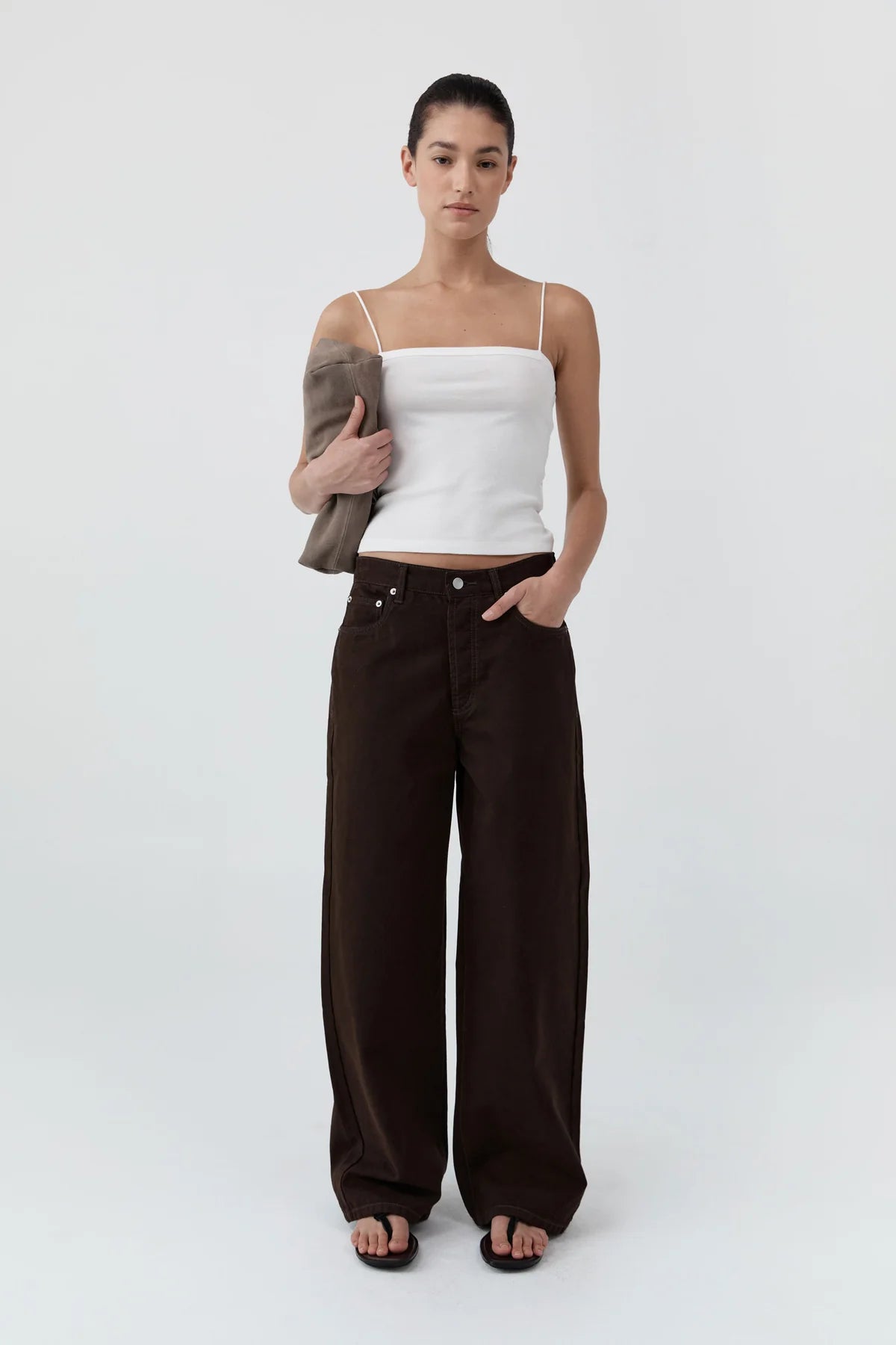 CANVAS CLASSIC MID RISE JEAN - BARK