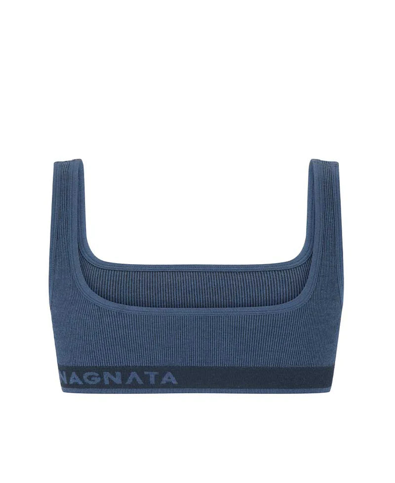 M19 FINE RIB WOOL BRALET - DENIM