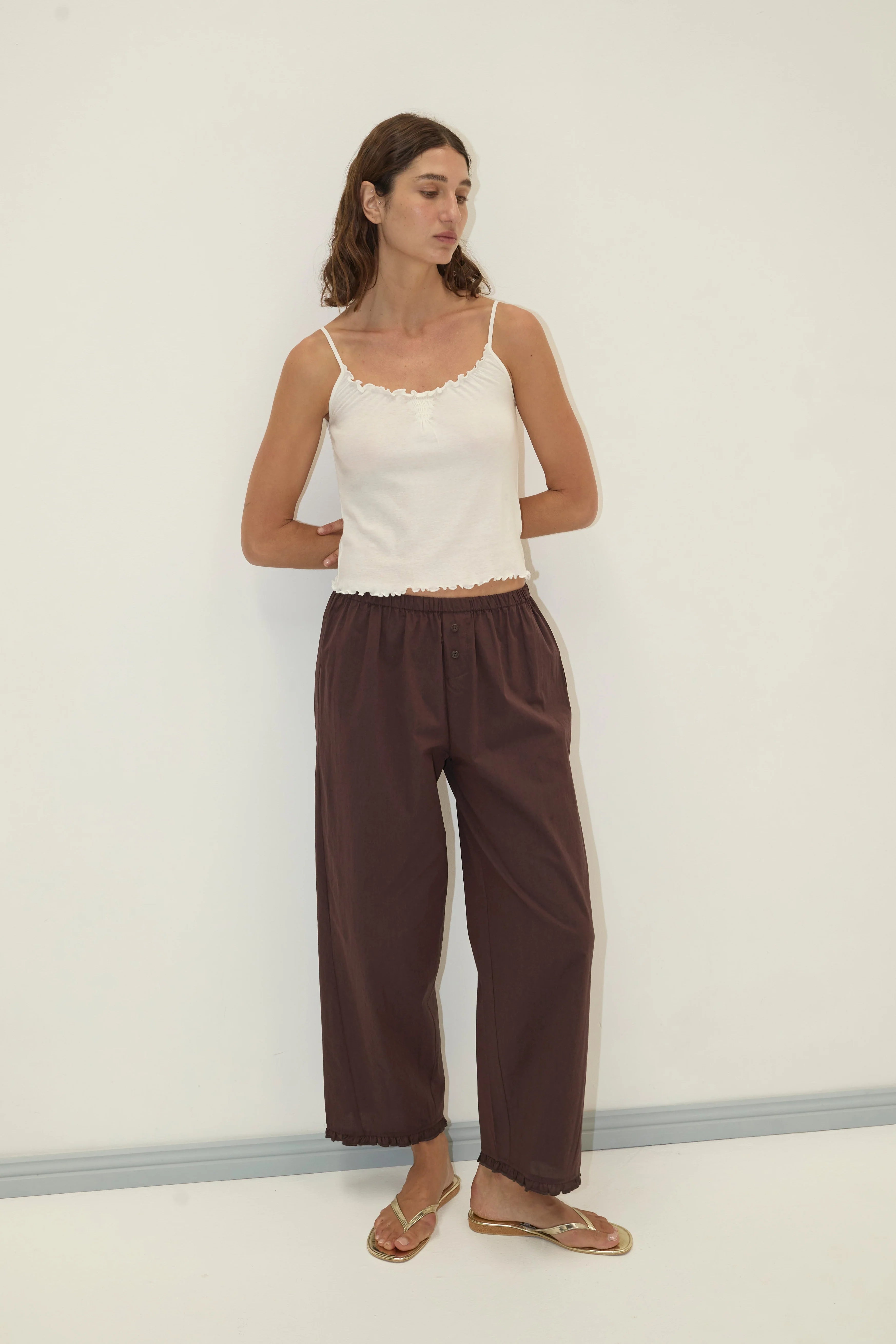 FLOUNCE TANK - CREAM
