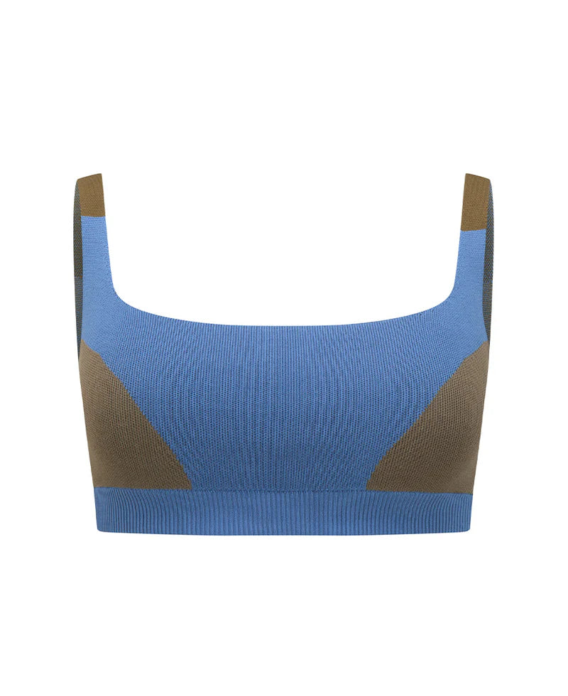 (PRE-ORDER) ORGANIC COLOUR BLOCK BRALET - SKY