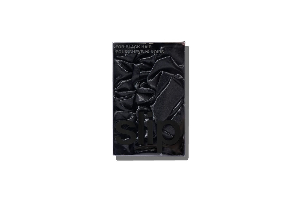 SLIP PURE SILK BACK TO BASICS ASSORTED SCRUNCHIES - SET OF 3 - BLACK