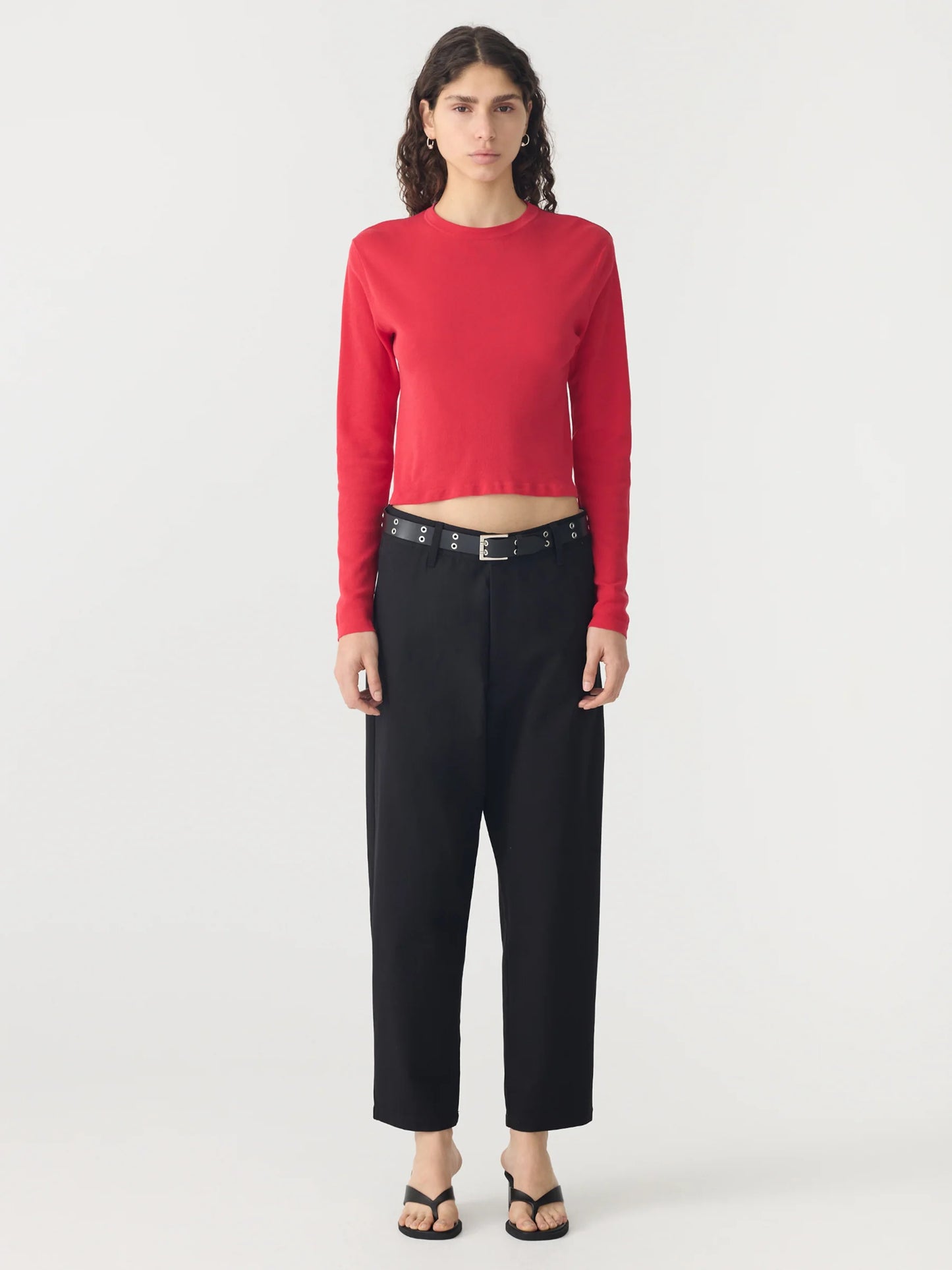 KNITTED BABY LS T SHIRT - RED