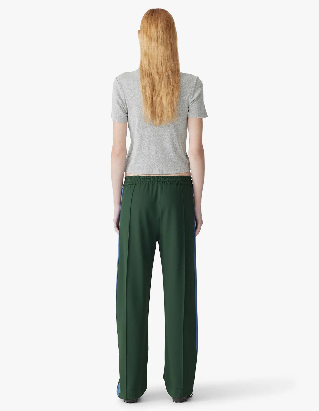 (PRE-ORDER) TWILL STRIPE DETAIL PANT - PINE / MARINE BLUE