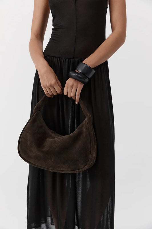 (PRE-ORDER) SUEDE LARGE BON BON BAG - COFFEE